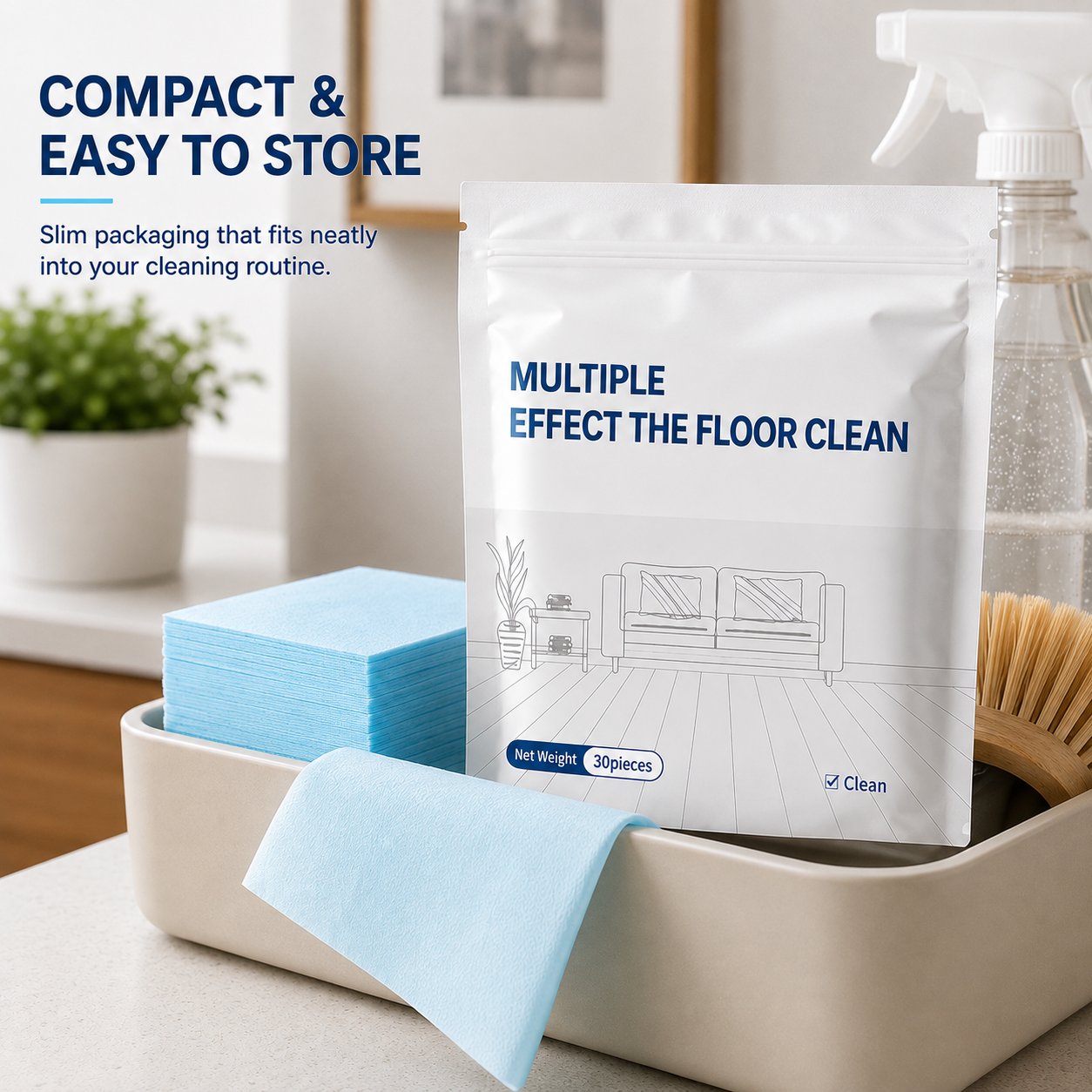 No more backbreaking mopping! Dissolve dirt, limescale with one sheet